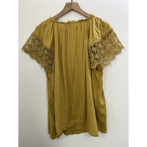Bohemian Lace Peasant Top XL Cottagecore Hippie Festival Gypsy Ethereal Earthy - Picture 2 of 14